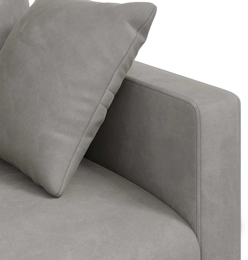 Sofa Sofos komplektas 2 vnt. Šviesiai pilka Aksomas