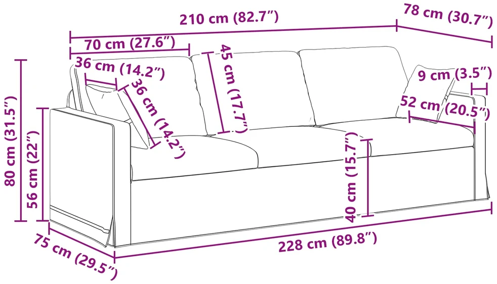 Sofa Sofos komplektas 2 vnt. Šviesiai pilka Aksomas