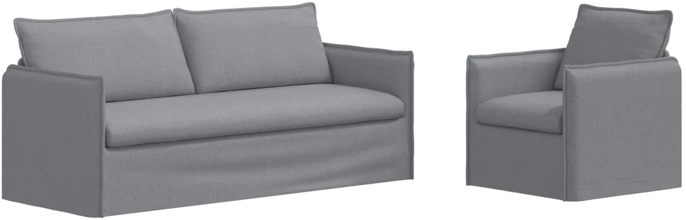Sofa Sofos komplektas 2 vnt. Šviesiai pilka Audinys