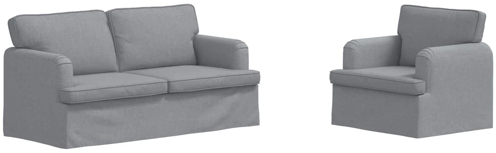 Sofa 2 pcs Šviesiai pilka Metalas