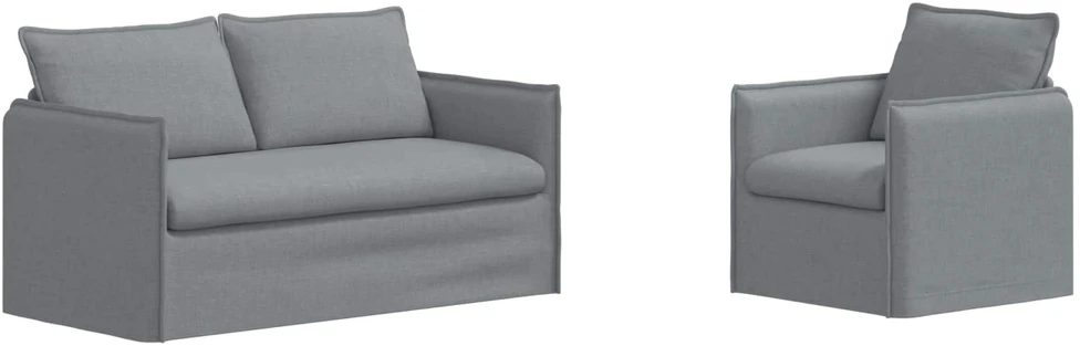 Sofa Sofos komplektas 2 vnt. Šviesiai pilka Audinys