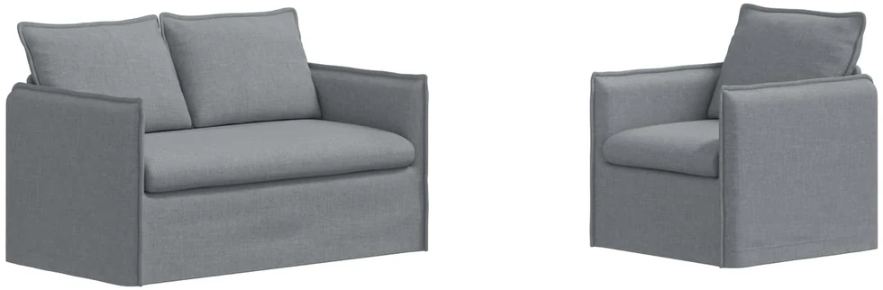 Sofa Sofos komplektas 2 vnt. Šviesiai pilka Audinys