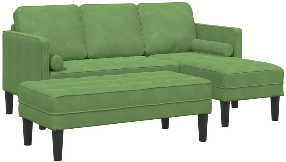 Sofa Sofos komplektas 2 vnt. Šviesiai žalia Poliesteris