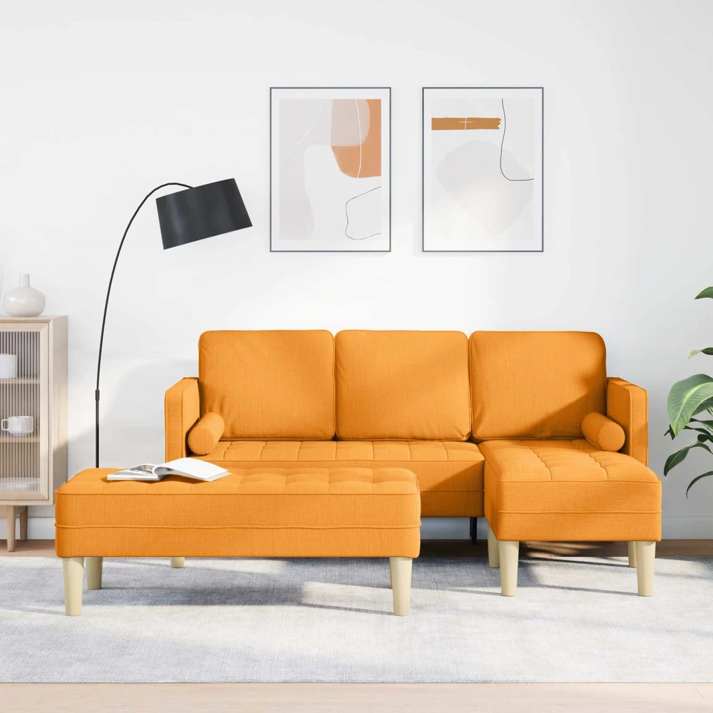 Sofa Sofos komplektas 2 vnt. Tamsiai geltona Poliesteris