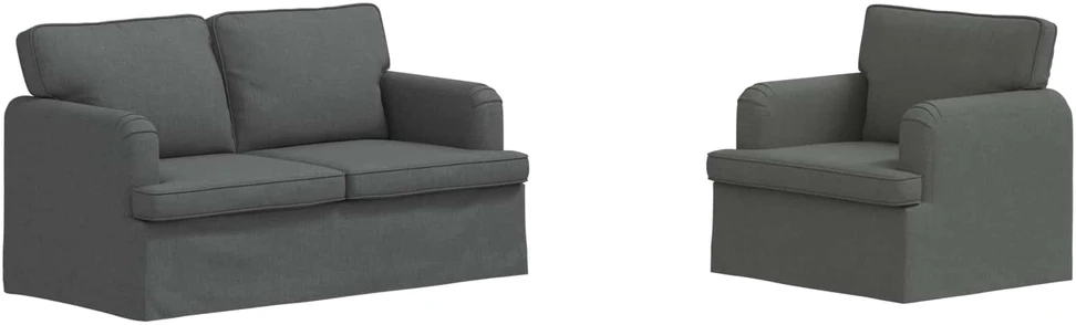 Sofa 2 pcs Tamsiai pilka Metalas
