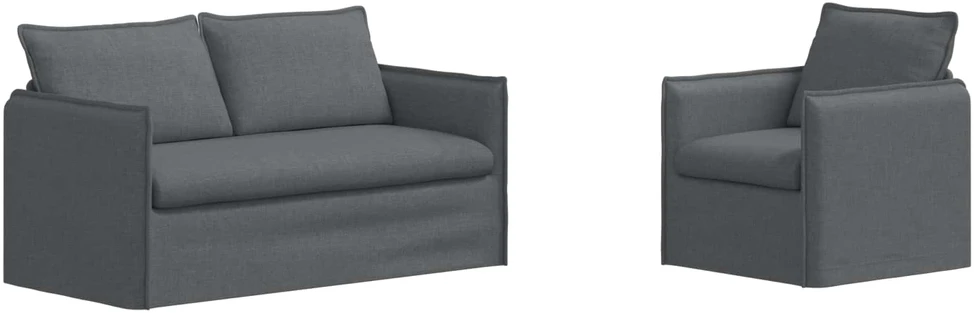Sofa Sofos komplektas 2 vnt. Tamsiai pilka Audinys