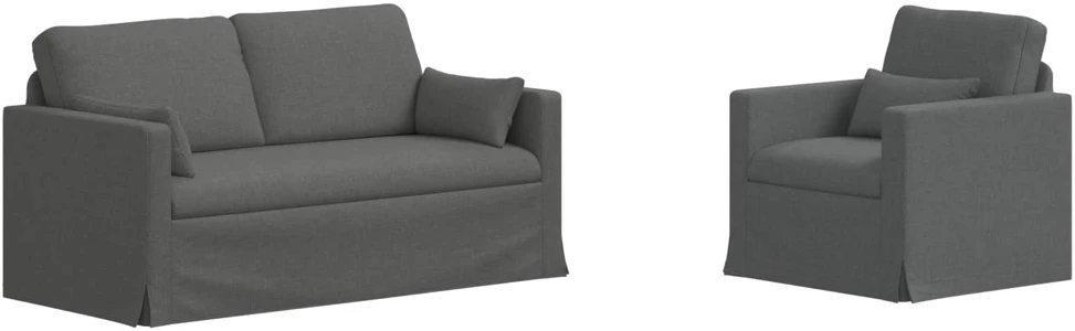 Sofa 2 pcs Tamsiai pilka Metalas