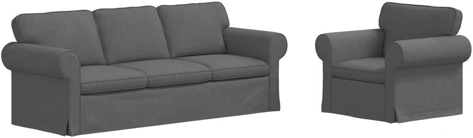Sofa 2 pcs Tamsiai pilka Metalas