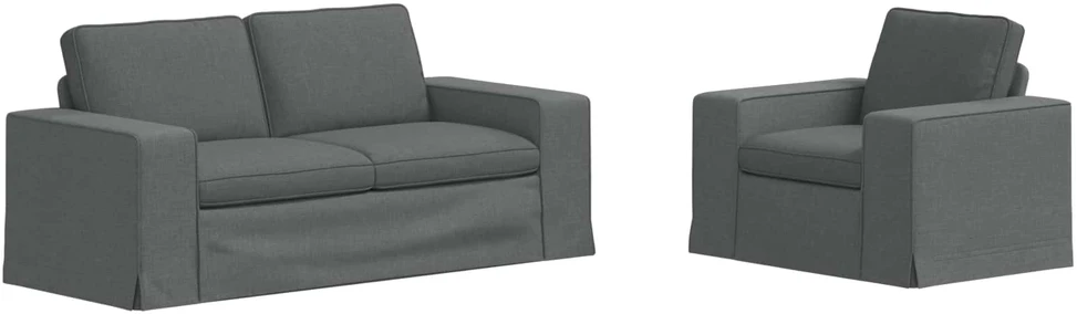 Sofa 2 pcs Tamsiai pilka Metalas