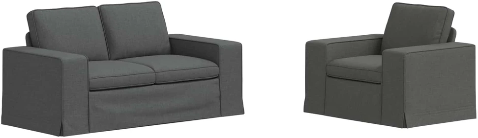 Sofa 2 pcs Tamsiai pilka Metalas