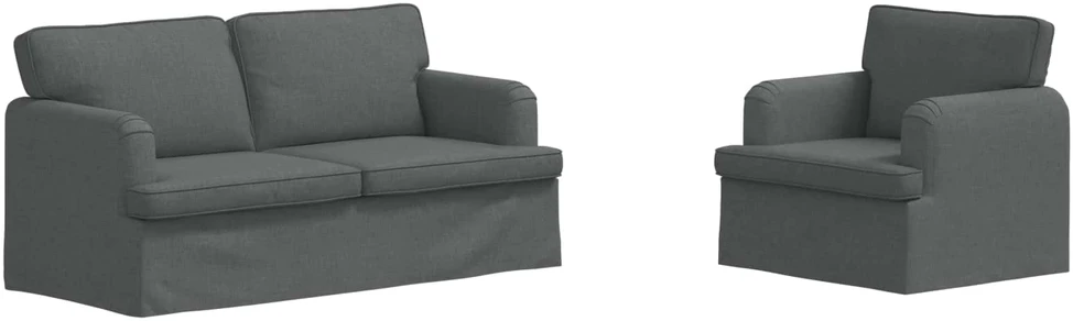 Sofa 2 pcs Tamsiai pilka Metalas