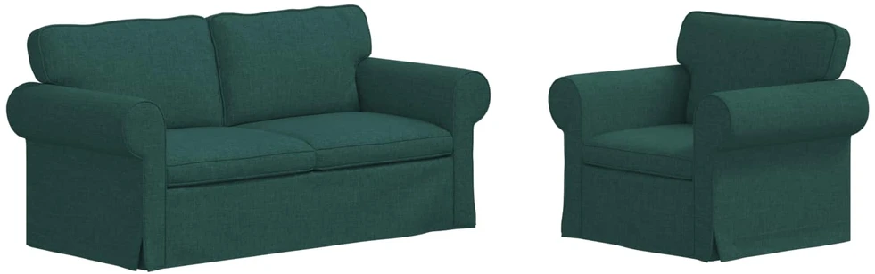 Sofa Sofos komplektas 2 vnt. Tamsiai žalia audinys