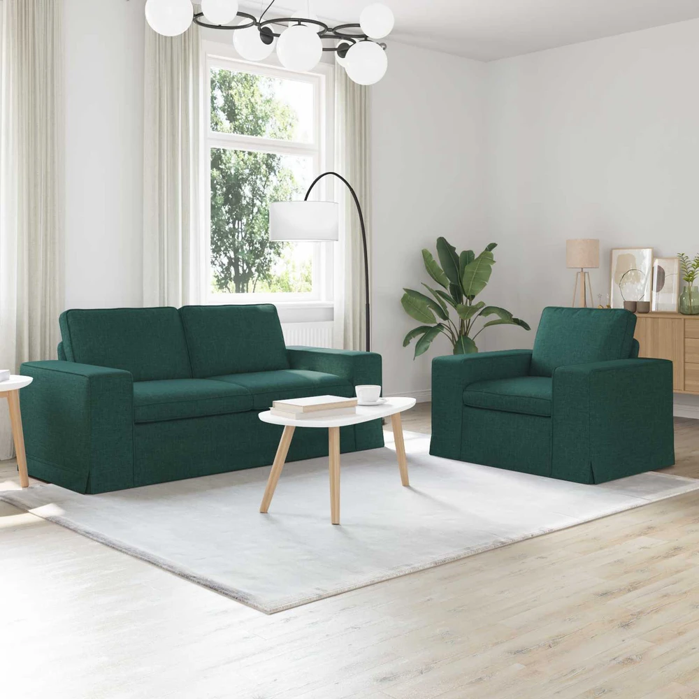 Sofa Sofos komplektas 2 vnt. Tamsiai žalia audinys