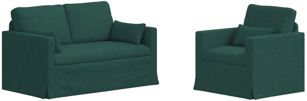Sofa Sofos komplektas 2 vnt. Tamsiai žalia audinys