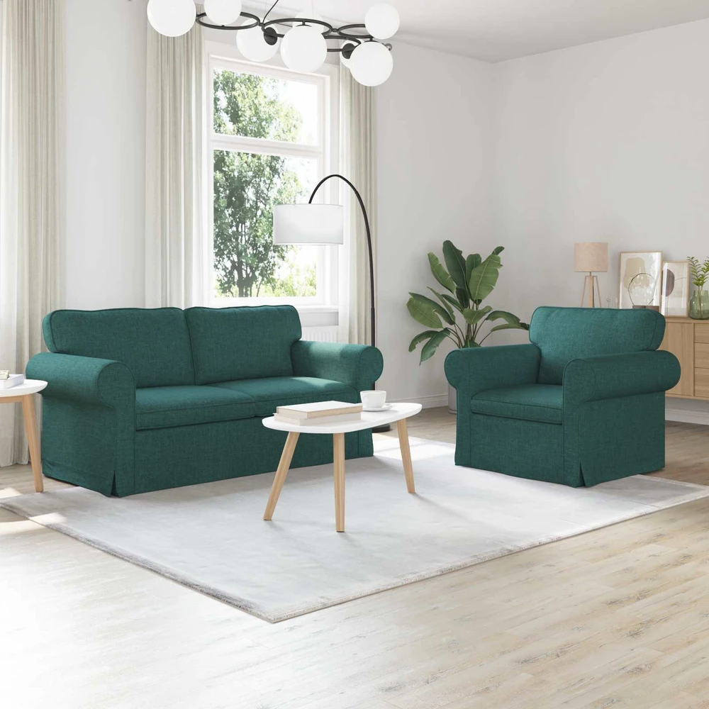 Sofa Sofos komplektas 2 vnt. Tamsiai žalia audinys
