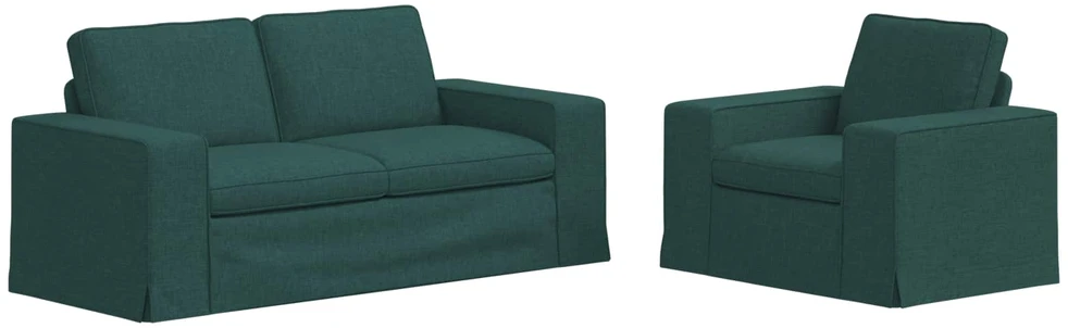 Sofa Sofos komplektas 2 vnt. Tamsiai žalia audinys