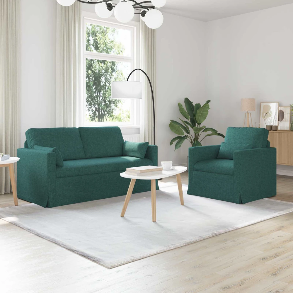 Sofa Sofos komplektas 2 vnt. Tamsiai žalia audinys