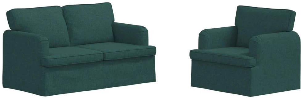 Sofa Sofos komplektas 2 vnt. Tamsiai žalia audinys