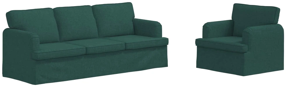 Sofa Sofos komplektas 2 vnt. Tamsiai žalia audinys