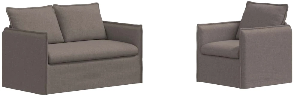 Sofa 2 pcs Taupe Metalas