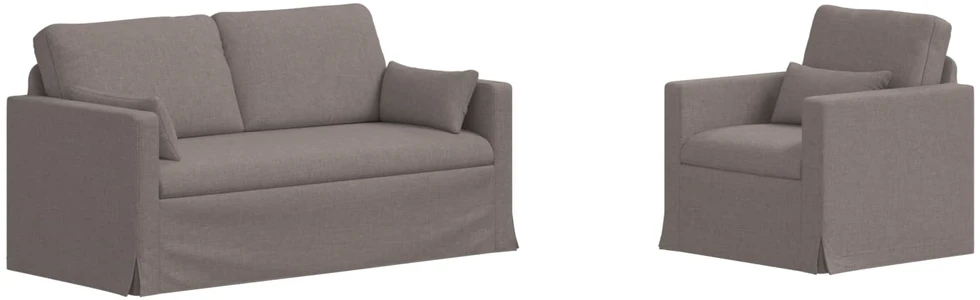 Sofa 2 pcs Taupe Metalas