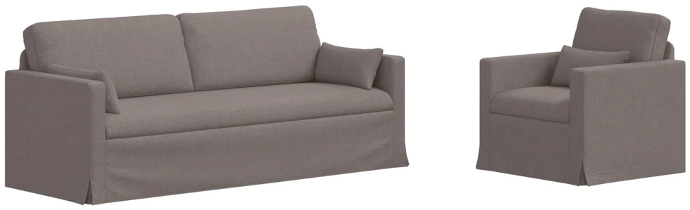 Sofa 2 pcs Taupe Metalas