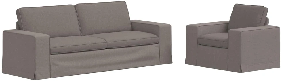Sofa 2 pcs Taupe Metalas