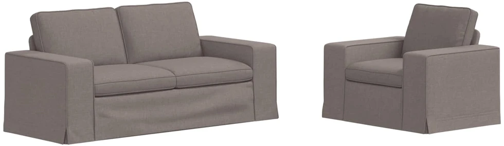 Sofa 2 pcs Taupe Metalas