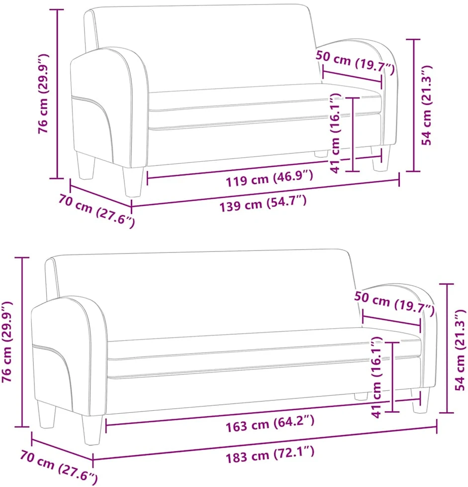 Sofa Sofos komplektas, 2d., dirbtinė oda, juoda