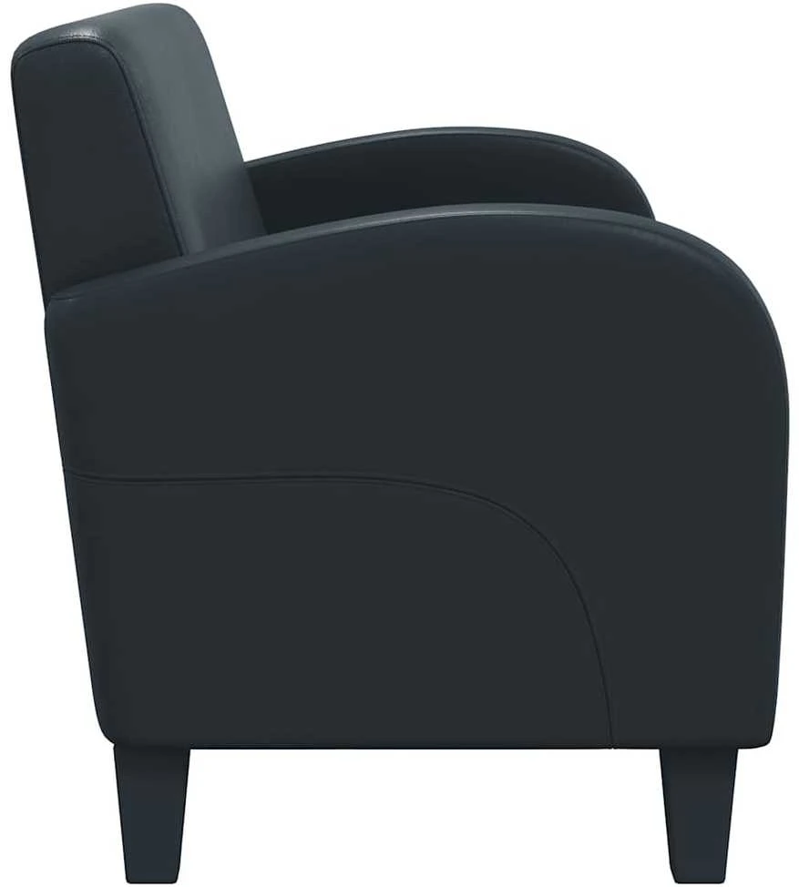Sofa Sofos komplektas, 2d., dirbtinė oda, juoda