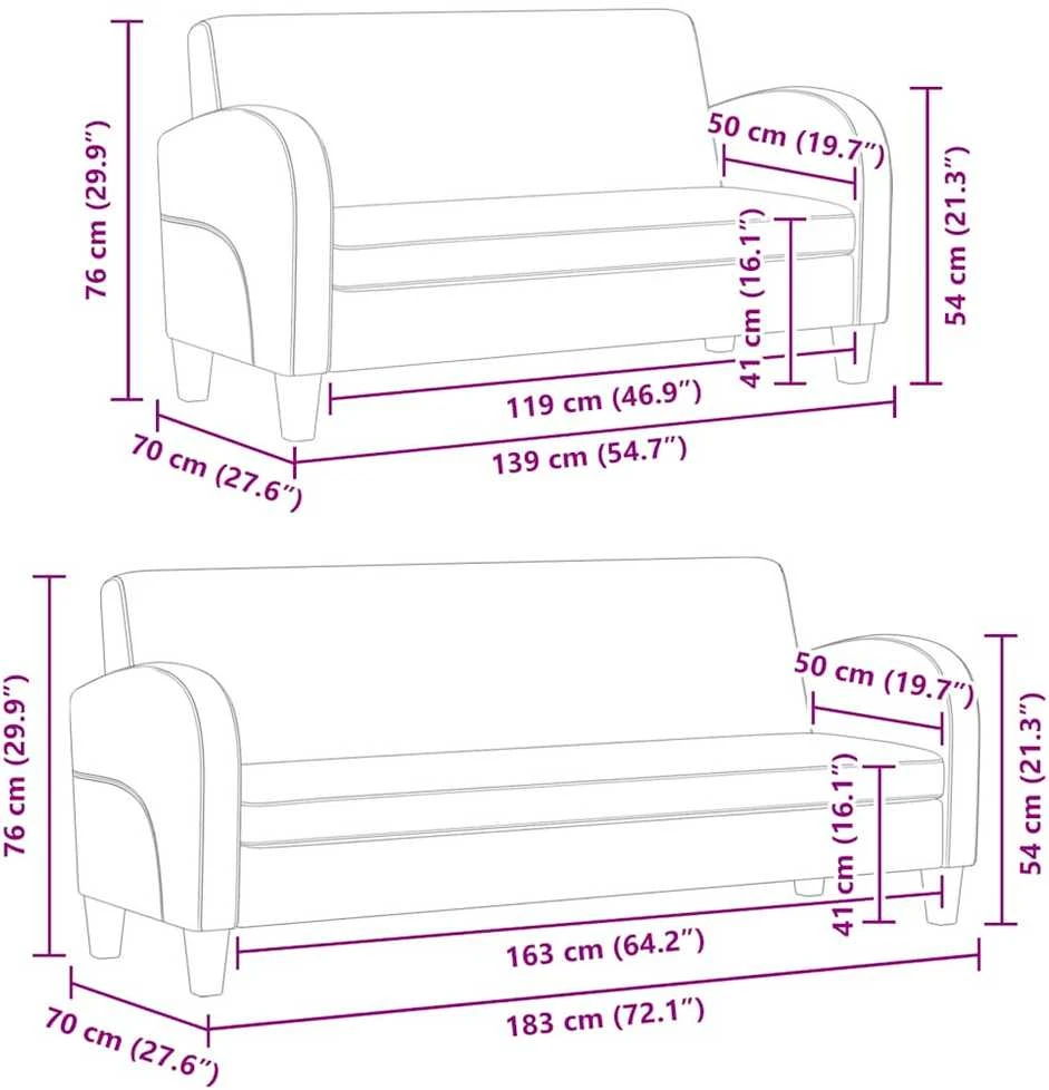 Sofa Sofos komplektas, 2d., dirbtinė oda, juoda