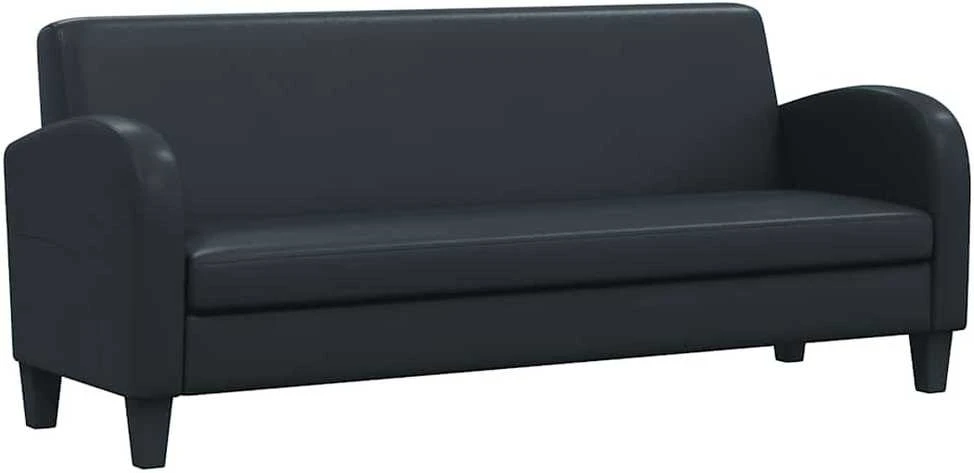 Sofa Sofos komplektas, 2d., dirbtinė oda, juoda