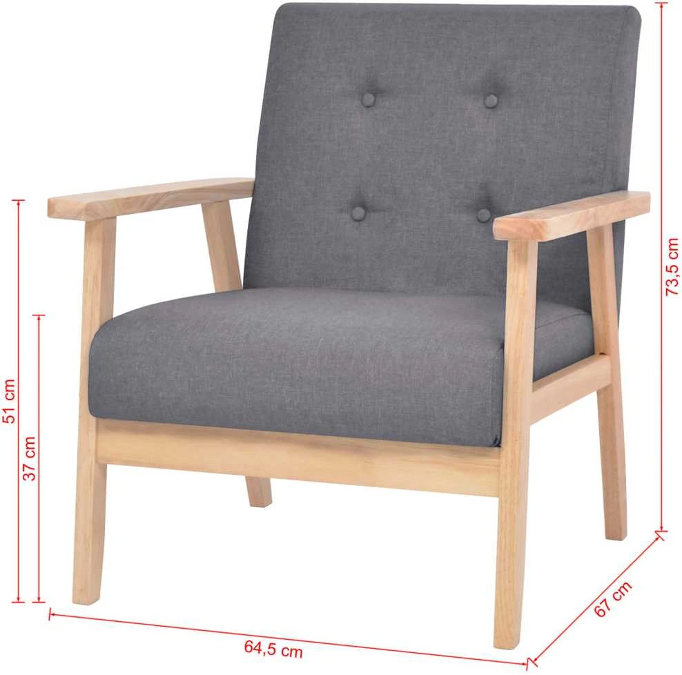 Sofa Sofos komplektas, 3 dalių, audinys, tamsiai pilkas