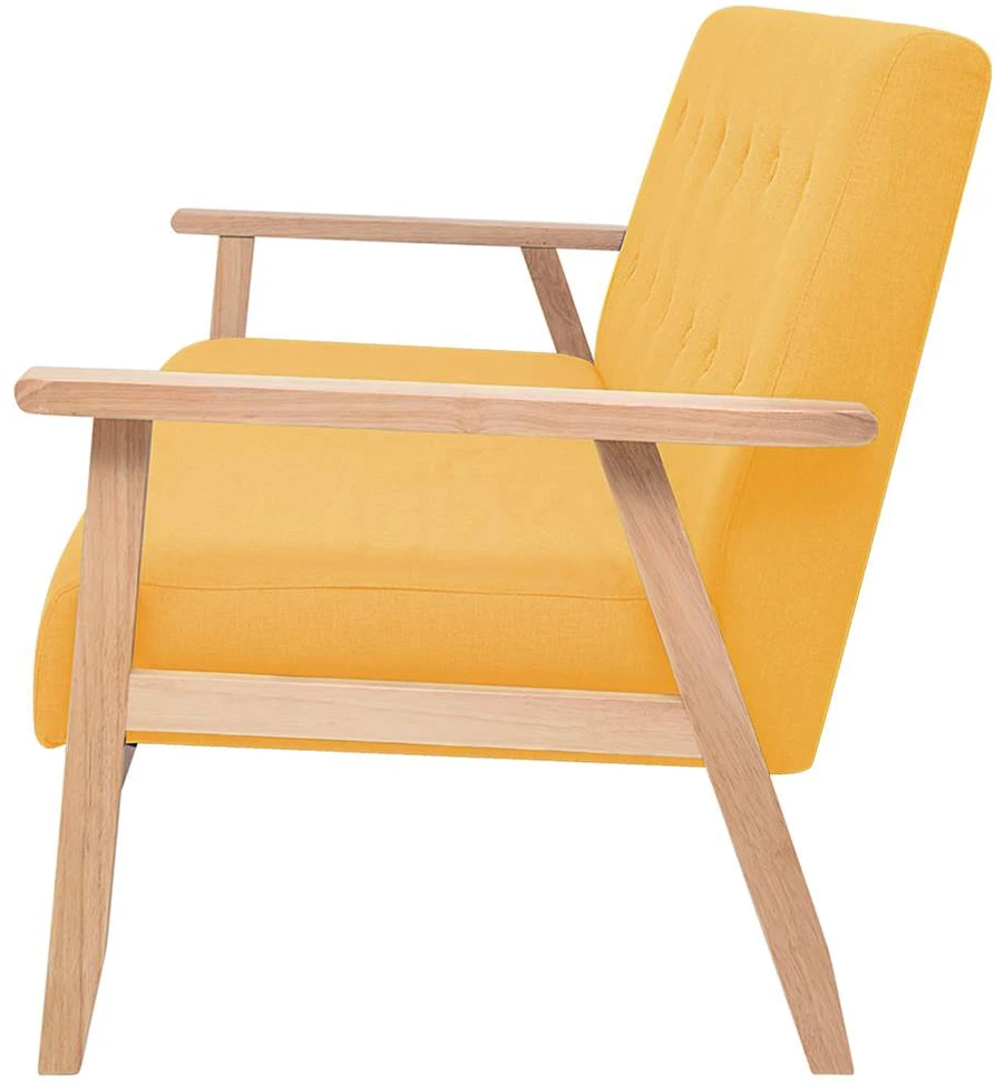 Sofa Sofos komplektas, 3 dalių, geltonos spalvos, audinys