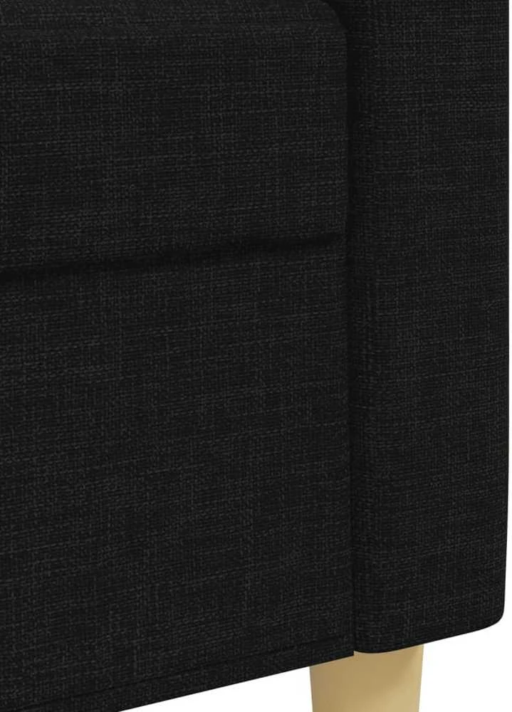 Sofa Sofos komplektas, 3 dalių, juodos spalvos, audinys
