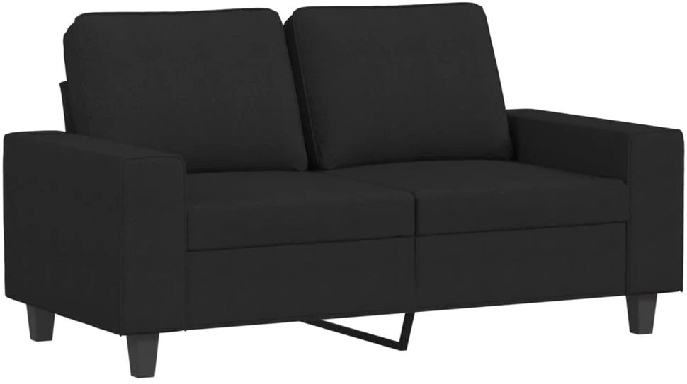 Sofa Sofos komplektas, 3 dalių, juodos spalvos, audinys
