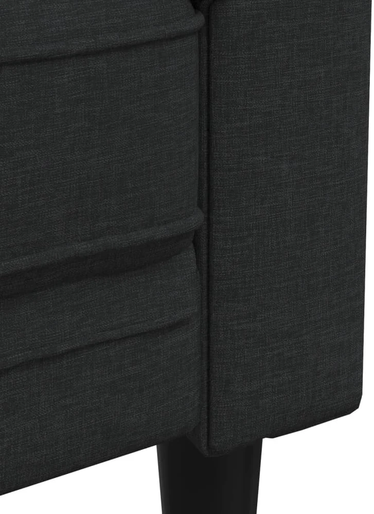 Sofa Sofos komplektas, 3 dalių, juodos spalvos, audinys