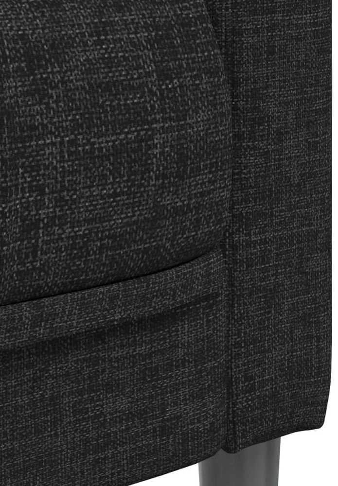 Sofa Sofos komplektas, 3 dalių, juodos spalvos, audinys
