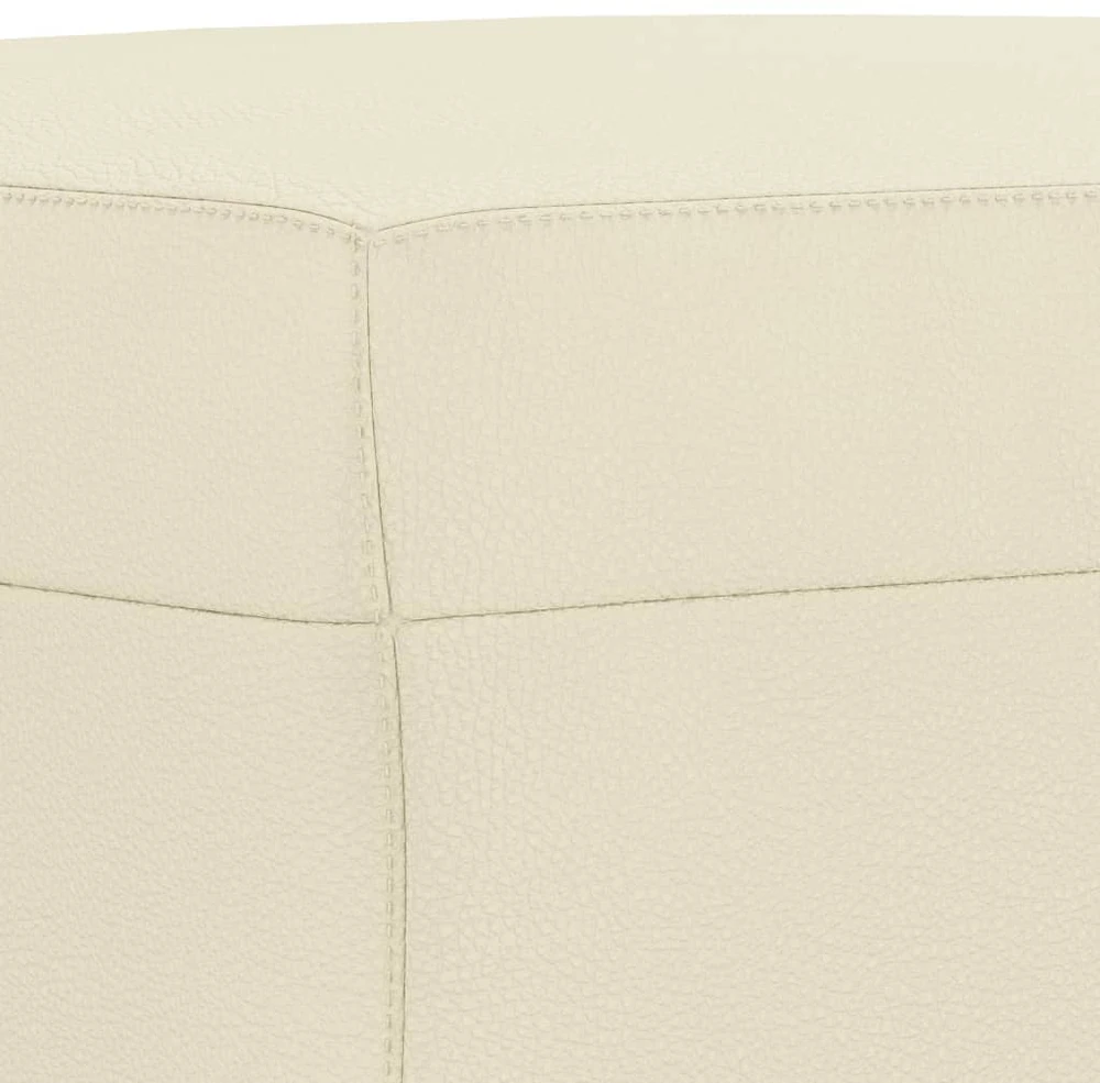 Sofa Sofos komplektas, 3 dalių, kreminės spalvos, dirbtinė oda