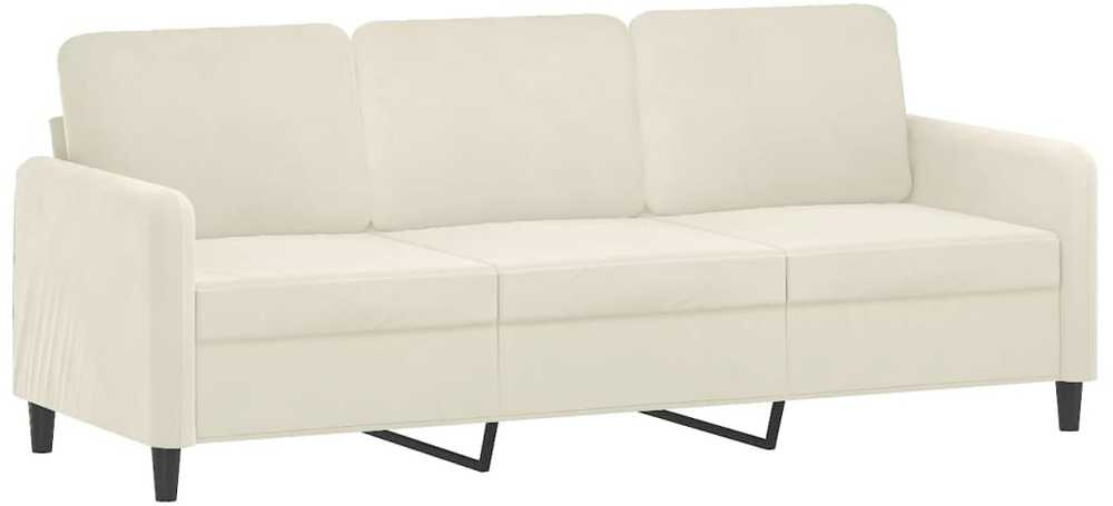 Sofa Sofos komplektas, 3 dalių, kreminės spalvos, aksomas