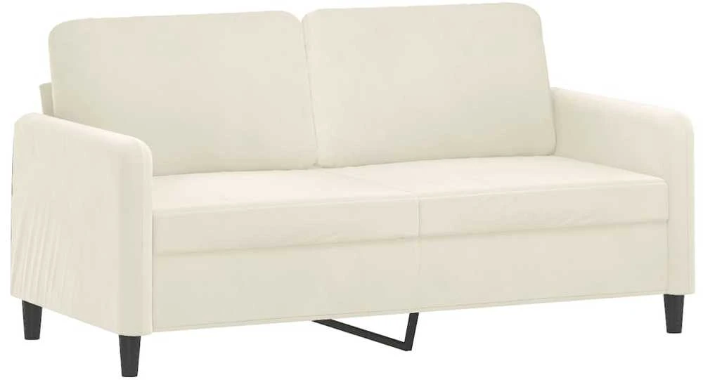 Sofa Sofos komplektas, 3 dalių, kreminės spalvos, aksomas