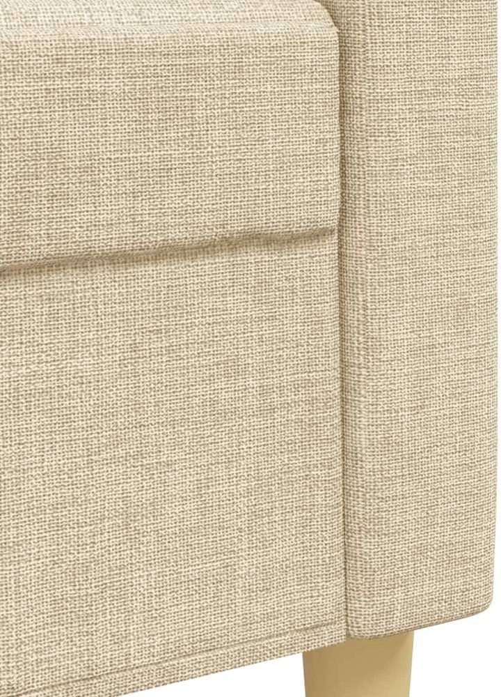Sofa Sofos komplektas, 3 dalių, kreminės spalvos, audinys