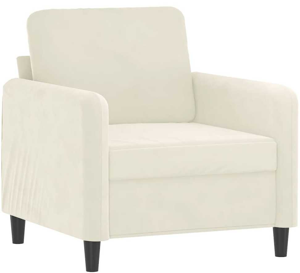 Sofa Sofos komplektas, 3 dalių, kreminės spalvos, aksomas