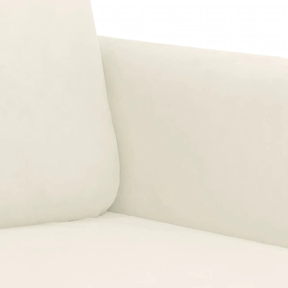 Sofa Sofos komplektas, 3 dalių, kreminės spalvos, aksomas