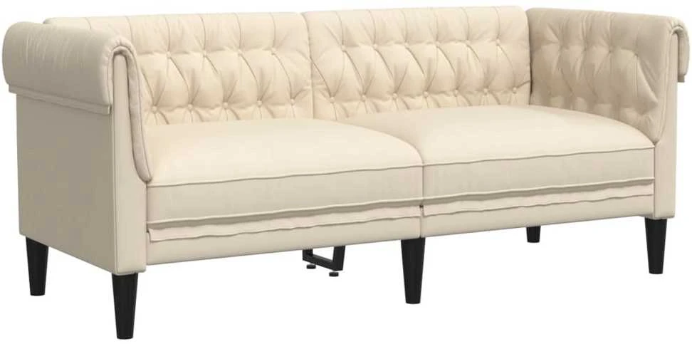 Sofa Sofos komplektas, 3 dalių, kreminės spalvos, audinys