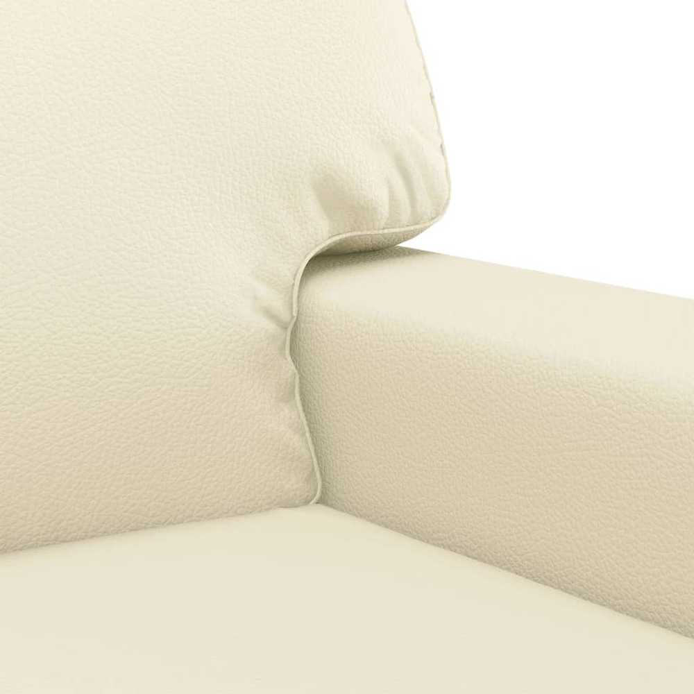 Sofa Sofos komplektas, 3 dalių, kreminės spalvos, dirbtinė oda
