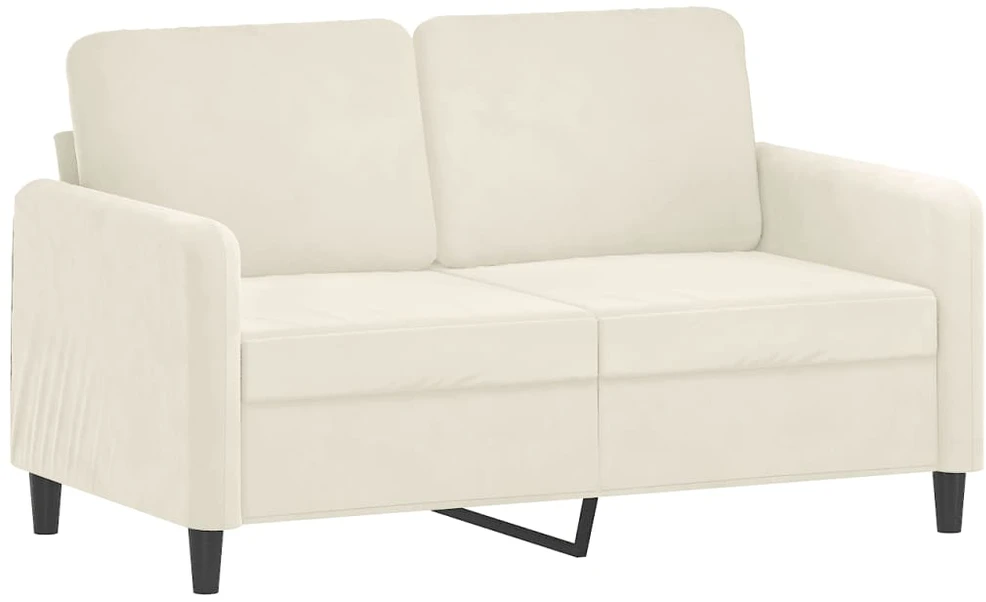 Sofa Sofos komplektas, 3 dalių, kreminės spalvos, aksomas