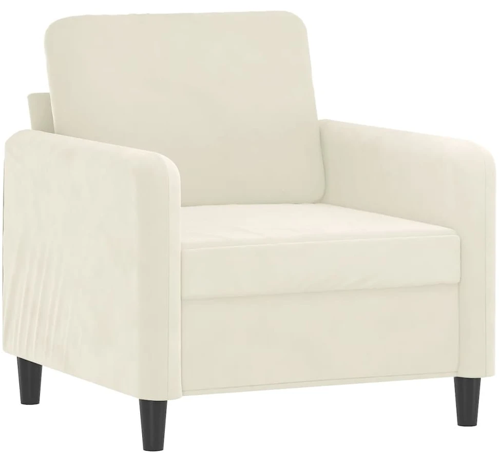Sofa Sofos komplektas, 3 dalių, kreminės spalvos, aksomas