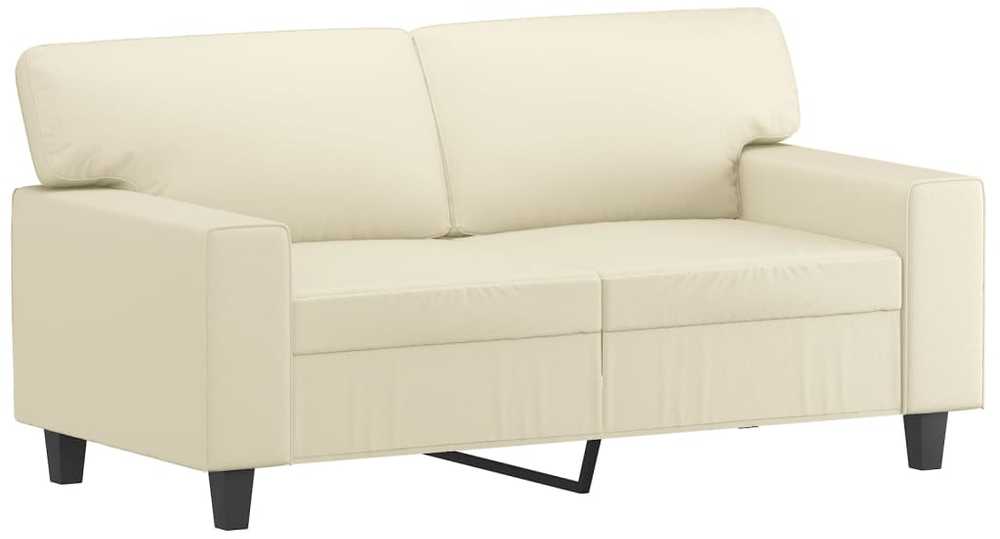 Sofa Sofos komplektas, 3 dalių, kreminės spalvos, dirbtinė oda