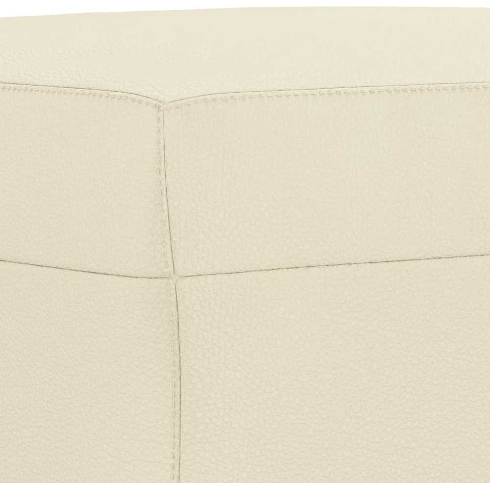 Sofa Sofos komplektas, 3 dalių, kreminės spalvos, dirbtinė oda